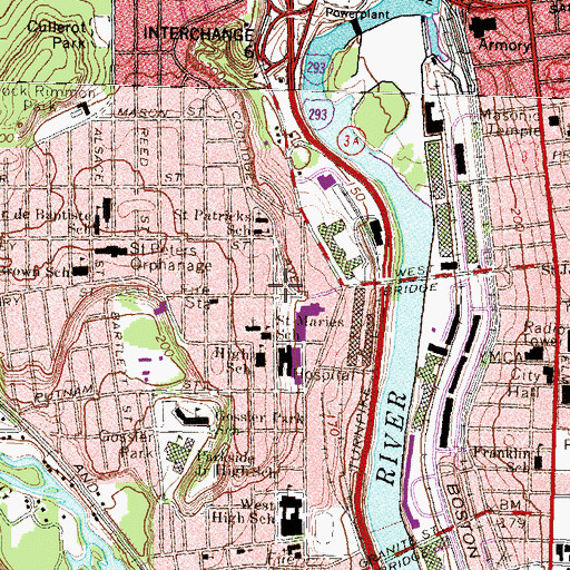 Topographic Map of Simpson Park, NH