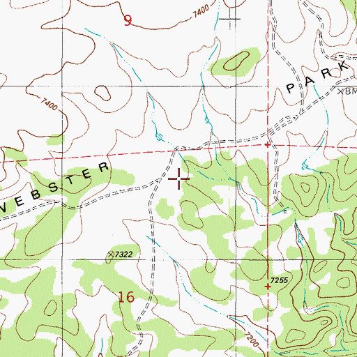 Topographic Map of Webster Park, CO