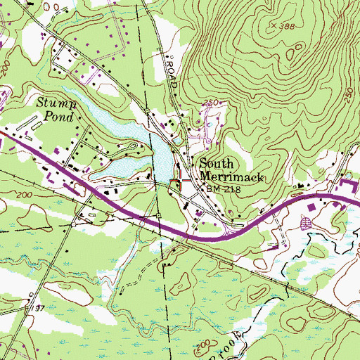 Topographic Map of South Merrimack Congregational Church, NH