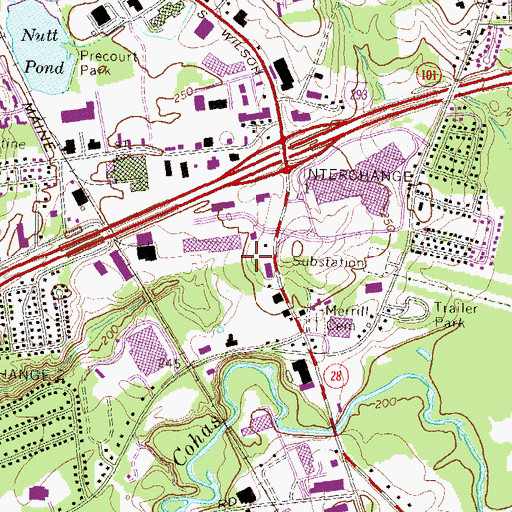 Topographic Map of Southside Bible Fellowship Church, NH