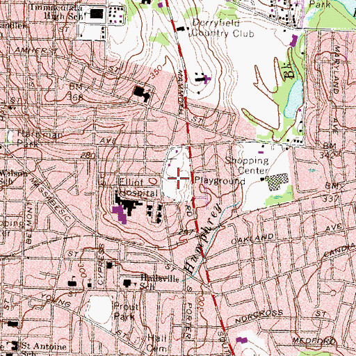 Topographic Map of Stevens Park, NH