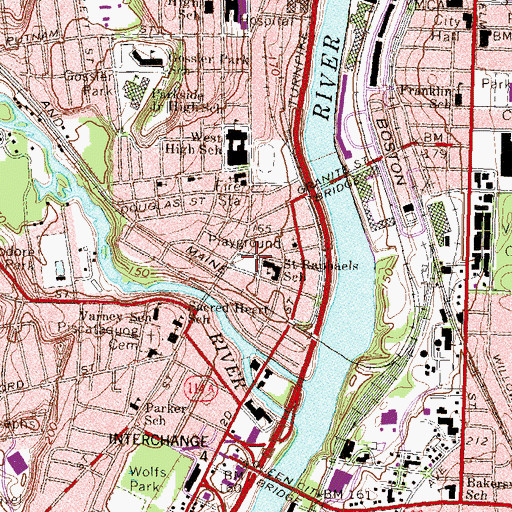 Topographic Map of Sweeney Park, NH