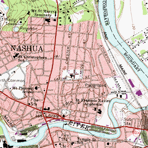 Topographic Map of Temple Beth Abraham, NH