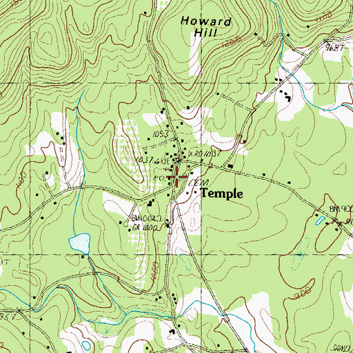Topographic Map of Temple Post Office, NH