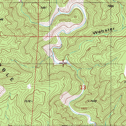 Topographic Map of Webster Gulch, CO