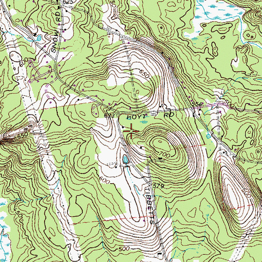 Topographic Map of Tibbitts Hill School (historical), NH