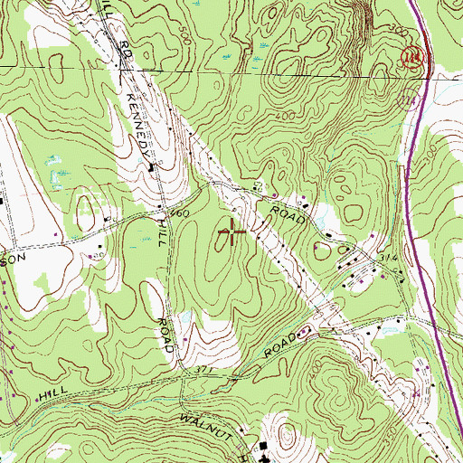 Topographic Map of Tirrell Hill, NH