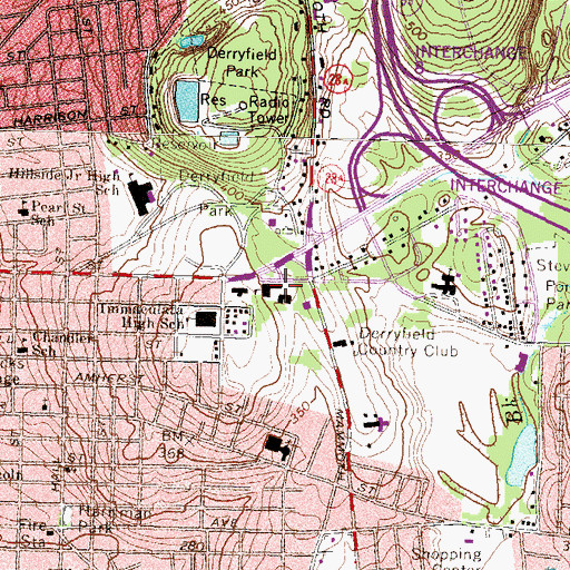 Topographic Map of Trinity High School, NH
