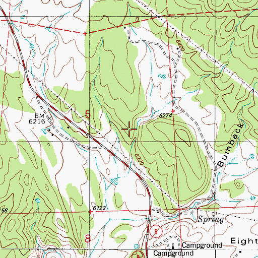 Topographic Map of Bumback Spring, CO