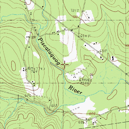 Topographic Map of United Church of Lyndeborough, NH