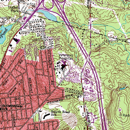 Topographic Map of Manchester Veterans Affairs Medical Center, NH