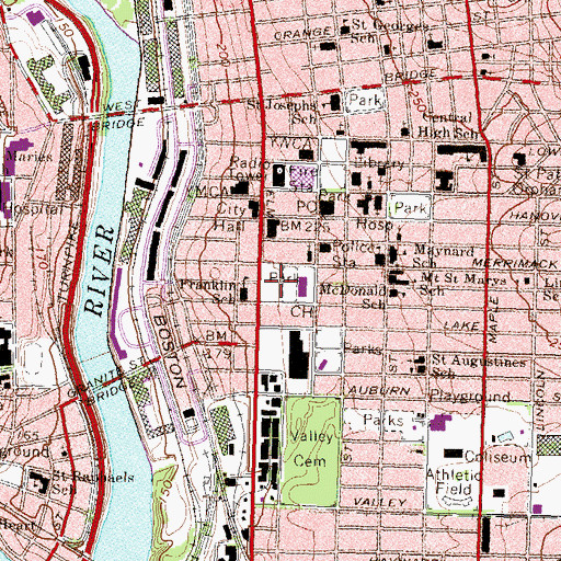 Topographic Map of Veterans Memorial Park, NH