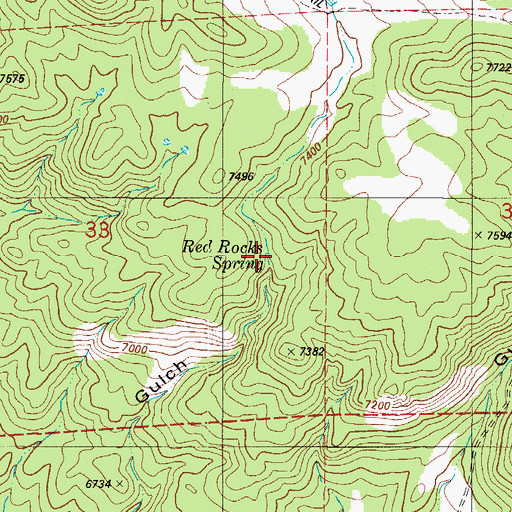 Topographic Map of Red Rocks Spring, CO