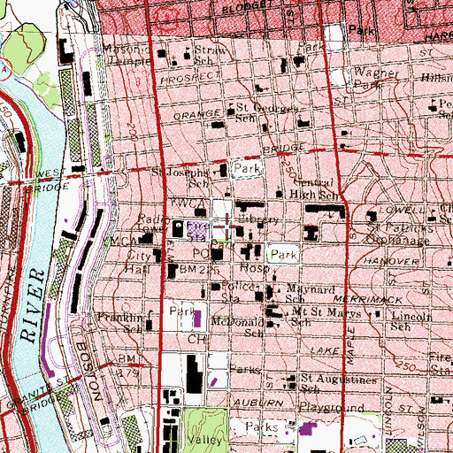 Topographic Map of Victory Park, NH