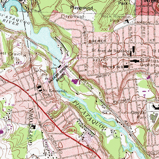 Topographic Map of West Side Ice Arena, NH