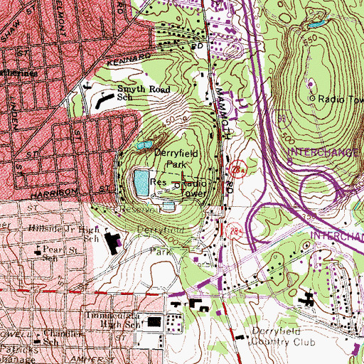 Topographic Map of Weston Observatory, NH