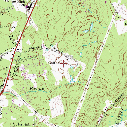 Topographic Map of Whip-poor-will Golf and Country Club, NH
