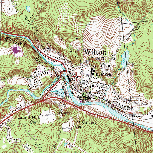 Topographic Map of Wilton Town Hall, NH