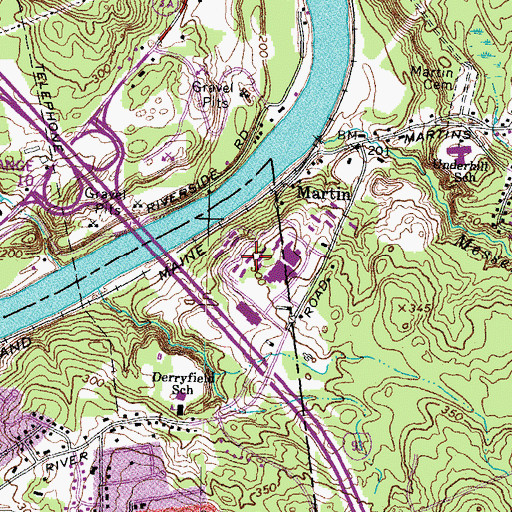Topographic Map of Winnisquam Hall, NH