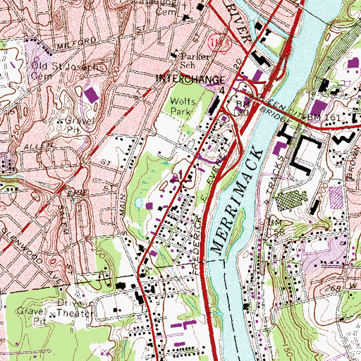 Topographic Map of 865 Second Street Shopping Center, NH