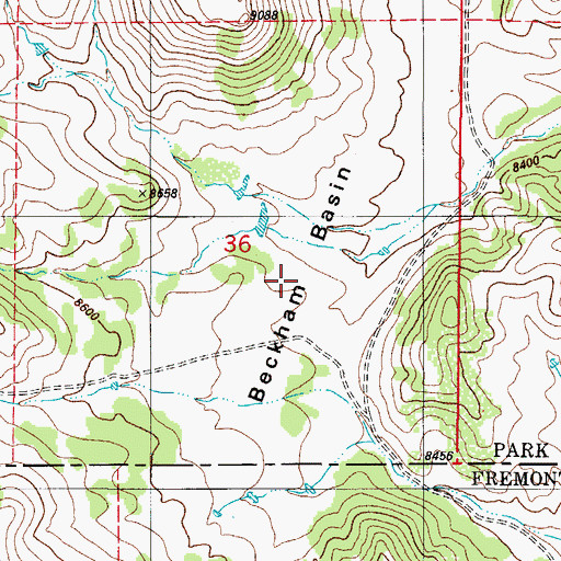 Topographic Map of Beckham Basin, CO