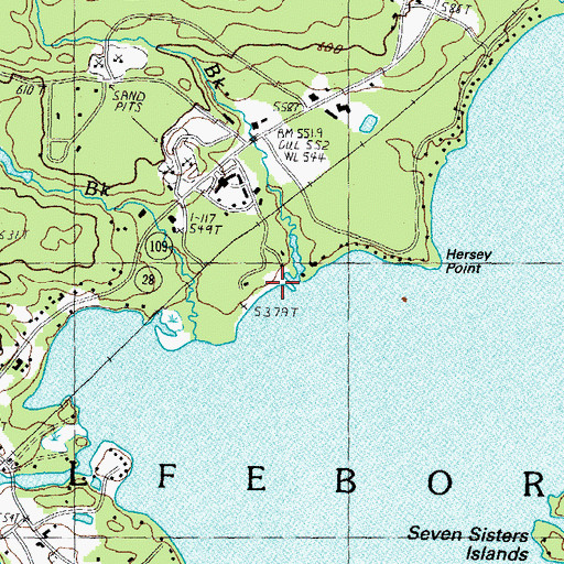 Topographic Map of Allen Albee Beach, NH