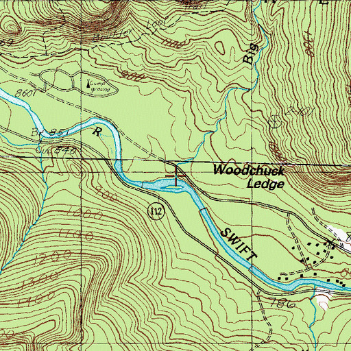 Topographic Map of Blackberry Crossing Campground, NH