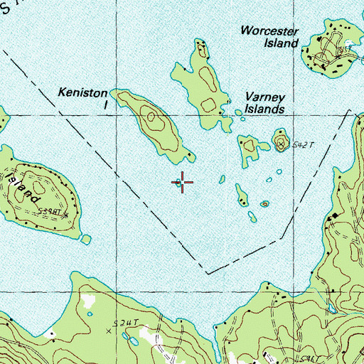 Topographic Map of Blueberry Island, NH