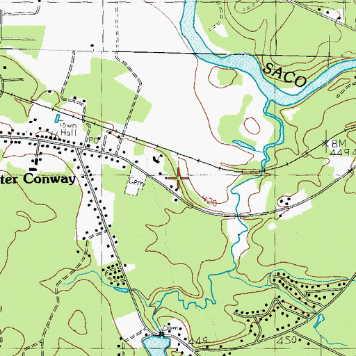 Topographic Map of Center Conway Post Office, NH