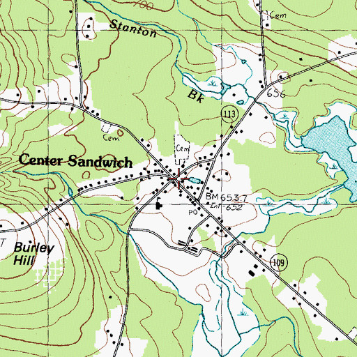 Topographic Map of Center Sandwich Historic District, NH