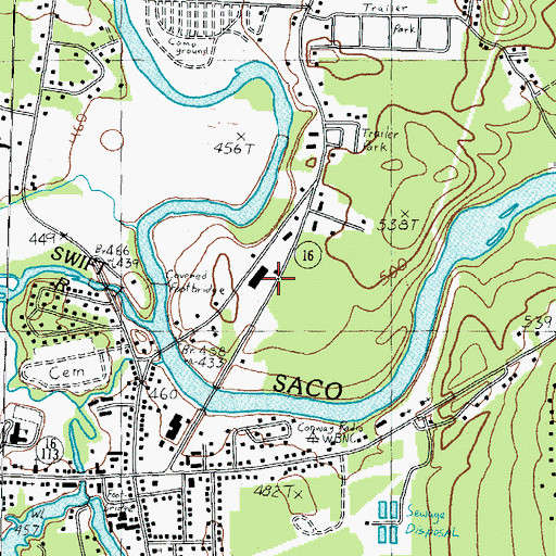 Topographic Map of Conway Crossing Factory Stores Shopping Center, NH
