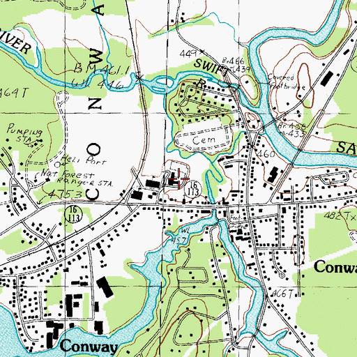 Topographic Map of Conway Elementary School, NH