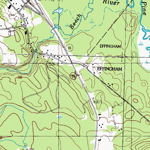 Topographic Map of Deer Cap Campground, NH