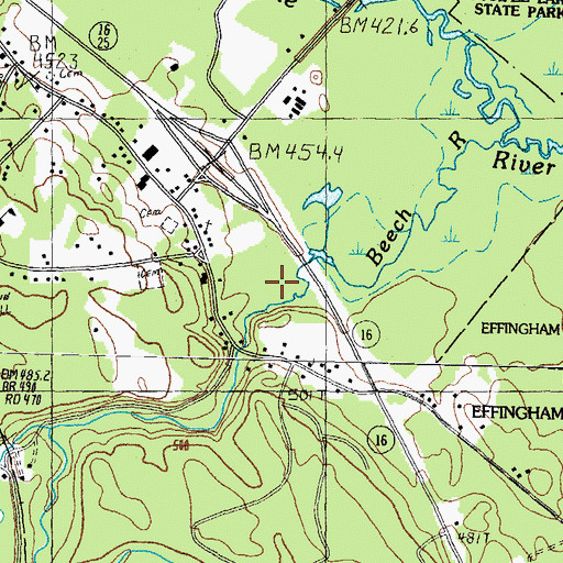 Topographic Map of Deer Cap Ski Touring Center, NH