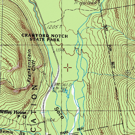 Topographic Map of Dry River Camping Area, NH