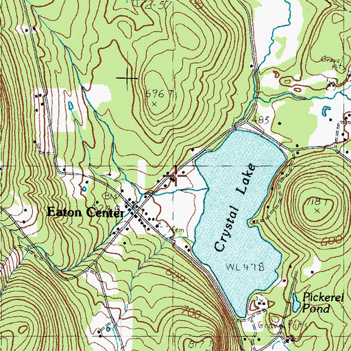 Topographic Map of Eaton Center Post Office, NH