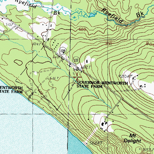 Topographic Map of Governor Wentworth State Farm, NH