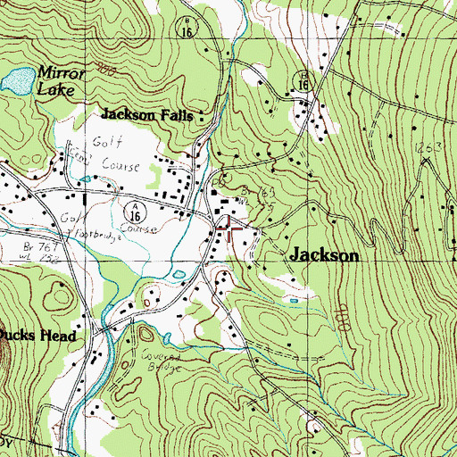 Topographic Map of Jackson Grammar School, NH