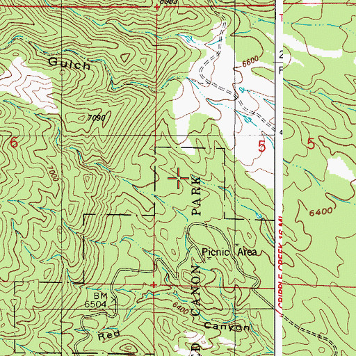 Topographic Map of Red Rock Park, CO