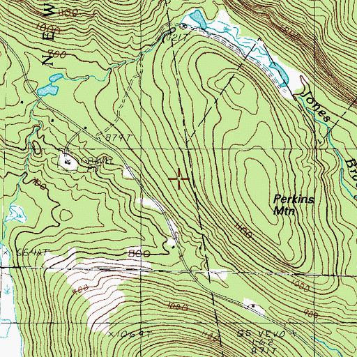 Topographic Map of Jones Brook Wildlife Management Area, NH