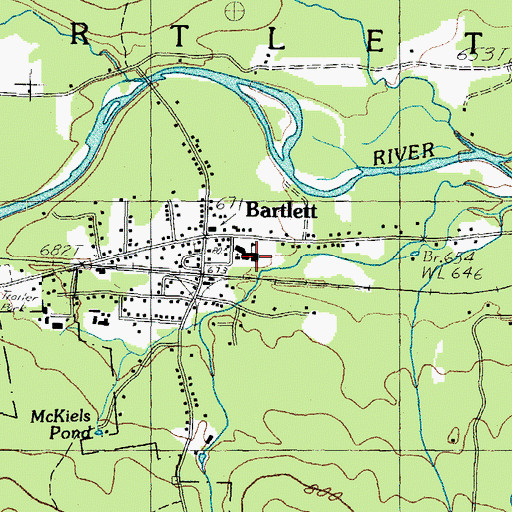 Topographic Map of Josiah Bartlett Elementary School, NH