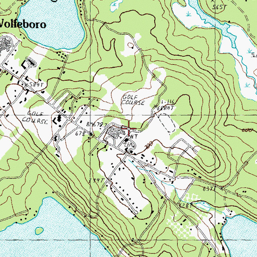 Topographic Map of Kingswood Regional Middle School, NH