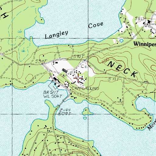 Topographic Map of Long Island Bridge Travel Trailer Park, NH
