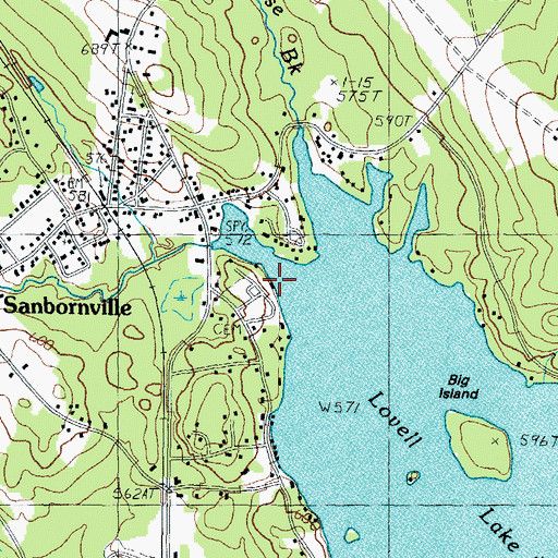 Topographic Map of Lovell Lake Boathouse, NH