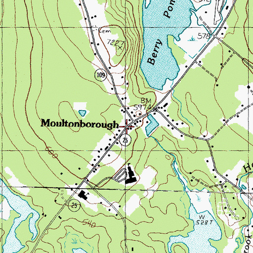 Topographic Map of Moultonborough Post Office, NH