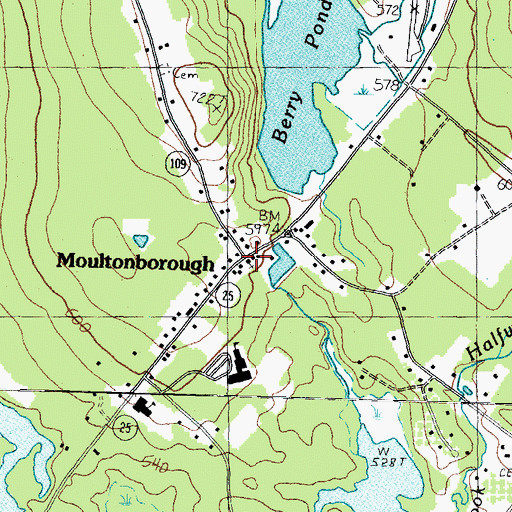 Topographic Map of Moultonboro United Methodist Church, NH