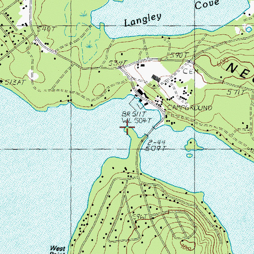 Topographic Map of Moultonborough Town Beach, NH