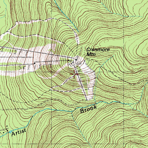 Topographic Map of Mount Cranmore Ski Area, NH