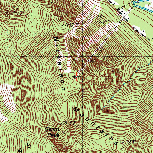 Topographic Map of Mount Whittier Ski Area, NH