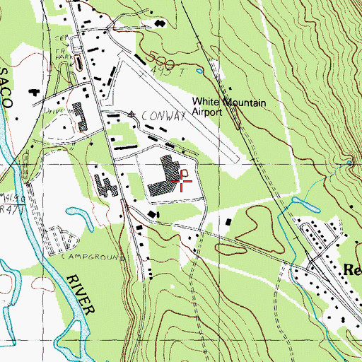 Topographic Map of Mountain Valley Mall Shopping Center, NH